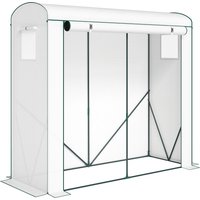 Outsunny Gewächshaus mit Netzfenstern aufrollbarer Tür, Foliengewächshaus aus Stahl, Treibhaus 200 x 75 x 188 cm, Tomatenhaus Tomatengewächshaus für Tomaten, Ge