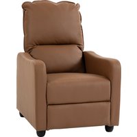 HOMCOM Manueller Relaxsessel 155° mit Fußstütze, ergonomisch gepolsterter Relaxsessel in PU-Leder, Metall- und Holzrahmen für Wohnzimmer und Schlafzimmer, 69x91 – Ansicht 1