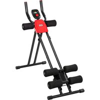 SPORTNOW Bauchtrainer, Klappbarer Bauchmuskeltrainer mit LCD-Anzeige, Doppel-Schienen, Trainingsgerät für Muskelaufbau, Fitness, belastbar bis 120 kg, Stahl, Ro – Ansicht 1
