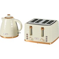HOMCOM Wasserkocher Toaster Set Frühstück-Set mit 1,7L Wasserkocher, 4 Scheiben Toaster, 2200 W, 7 Bräunungsstufen, Auftauen, Aufwärmen und Krümelfach, Otter Th