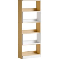 HOMCOM 350° drehbares Eckregal, 5 Ebenen, verlängerbares L-förmiges Aufbewahrungsregal, 60-111x24x164cm, moderner Stil, Aufbewahrungsmöbel für Wohnzimmer, Büro, – Ansicht 1