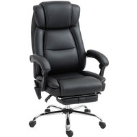HOMCOM Bürostuhl Ergonomisch mit Massagefunktion Schreibtischstuhl mit Lendenwärme, Fußstütze, Timer Höhenverstellbar Drehstuhl Chefsessel mit Fernbedienung, Se – Ansicht 1