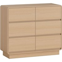 HOMCOM Sideboard, Kommode mit 6 Schubladen, 100 cm Aufbewahrungsschrank mit abgerundeten Kanten, Modern Beistellschrank Küchenschrank für Wohnzimmer, Küche, Ess