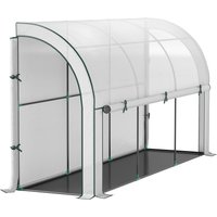 Outsunny Gewächshaus mit Rolltür, winterfest Foliengewächshaus aus Stahl, Treibhaus für Balkon, Garten, Tomatenhaus mit UV schutz 300x80x157cm Tomatengewächshau – Ansicht 1
