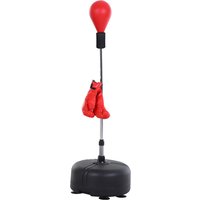 HOMCOM Punchingball mit Ständer, 136-154 cm höhenverstellbar Boxsack, Standboxball mit Boxhandschuhen, für Jugendliche und Erwachsene, für Ausrüstung, Stressabb – Ansicht 1