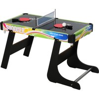 HOMCOM Tischspiel 4 in1 Tischbillard, Tischfußball, Tischtennis, Hockey, Kickertisch, Multigame, Zusammenklappbar, MDF Aosom