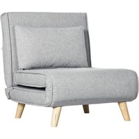 HOMCOM Schlafsessel, Klappbett mit Bettfunktion, Lendenkissen, Klappbar Relaxsessel mit Leinenoptik, Verstellbarer Rückenlehne, bis 150 kg Belastbar, für Wohnzi