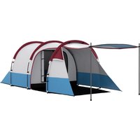 Outsunny Campingzelt, Tunnelzelt für 3 Personen, mit Lichthaken, Vorzelt, 2 Räumen, Winddicht Familienzelt mit Tragetasche, 2000mm Wasserabweisend Pop Up Zelt f