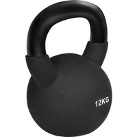 HOMCOM Kugelhantel 12 KG Gusseisen mit Neopren-Beschichtung bodenschonend, schwarze Schwunghantel für Fitness & Workout Aosom.de – Ansicht 1