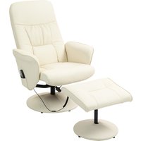 HOMCOM Relaxsessel mit Fußhocker, Elektrischer Massagesessel mit Liegefunktion, 10 Massagepunkte, Drehbarer Fernsehsessel mit Seitentasche, Fernbedienung, Kunst – Ansicht 1