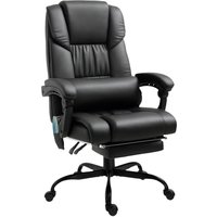 Vinsetto Bürostuhl Ergonomisch mit Massagefunktion Schreibtischstuhl mit Fußstütze, Hoher Rückenlehne, Lendenstütze Höhenverstellbar Drehstuhl mit Seitentasche  – Ansicht 1
