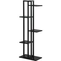Outsunny Blumenleiter mit 5 Etagen für Innen und Außen aus MDF und Stahl, 40x22x113 cm, Schwarz Aosom – Ansicht 1