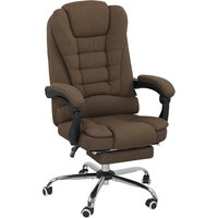 Vinsetto Bürostuhl, ergonomischer Bürostuhl mit höhenverstellbarer Rückenlehne, neigbarem Dossier und Fußstütze, Stoff in Leinenoptik, für Schlafzimmer, Homeoff – Ansicht 1