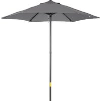 Outsunny Sonnenschirm Ø196 cm, Drehbar Sonnenschirm mit Knickfunktion, sechseckig Balkonschirm Strandschirm windfest stabil Marktschirm Kurbelschirm Sonnenschut