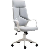 HOMCOM Bürostuhl Ergonomischer Schreibtischstuhl mit Armlehne, Wippfunktion Höhenverstellbarer Drehstuhl Computerstuhl mit Netzbespannung Grau Aosom – Ansicht 1