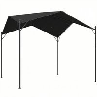 Outsunny Pergola Pavillon 3x3m Wasserabweisend Stabil winterfest Sonnenschutz mit Satteldach Dreiecksverstrebungen freistehend Gartenpavillon Terrassenüberdachu – Ansicht 1
