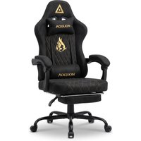 ANDYOU Series Gaming Chair with Footrest – Ergonomic PU Leather Computer Chair, Black