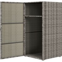 Outsunny Gartenschrank aus PE-Rattan, für Garten mit 2 Fächern für Terrasse und Pool, 60x63x120cm, Grau Aosom – Ansicht 1