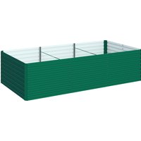 Outsunny Pflanzkasten für den Außenbereich, verzinktes Hochbeet, rechteckiges Garten-Hochbeet mit Sicherheitskante und offenem Boden, für Blumen und Gemüse, 240 – Ansicht 1