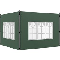 Outsunny 2er-Set Seitenteile für Pavillon 3x3/3x4 m, Seitenwand mit Fenster, wasserdicht Seitenwände aus Oxfordstoff, als Windschutz und Sichtschutz für Partyze
