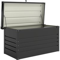 Outsunny Gartenbox Metall 450L Kissenbox mit doppelwandig Deckel Handschuhe 120x61x62 cm Wasserabweisend Abschließbar Auflagenbox Aufbewahrungsbox Outdoor Box G – Ansicht 1