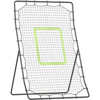 HOMCOM Baseball Rebounder PitchBack Rückprallwand mit Schlag-Zone für Baseball und Fußball, tragbar, Metall, Schwarz, 123 x 174 cm Aosom.de