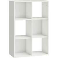 HOMCOM Bücherregal Standregal mit 3 Ebenen Schmal Regal Aufbewahrungsregal mit Kippschutz Würfelregal Bücherschrank Eckregal Büroregal Raumteiler für Wohnzimmer – Ansicht 1