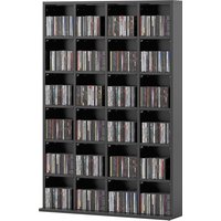 HOMCOM CD- und DVD-Aufbewahrung, Multimedia-Aufbewahrungsmöbel mit 24 Fächern, max. 480 CD/312 DVD, Bücherregal aus Holz mit verstellbaren Regalen, 89 x 20 x 13 – Ansicht 1