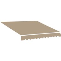 Outsunny Ersatzmarkise für Markisen - Saum mit weichen Wellen - Hochdichtes 280 g/m² UV-beständiges Polyesterstoff 3,82 m x 2,4 m (vorspringend) Café Latte Aoso – Ansicht 1