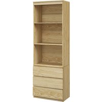 HOMCOM Bücherregal Aufbewahrungsregal hoch 180 cm mit 3 Regalen und 3 Schubladen Maße 60B x 35T x 180H cm aus Holz mit natürlicher Holzoptik Aosom – Ansicht 1