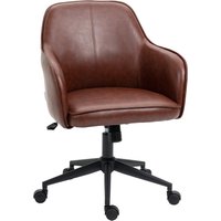 Vinsetto Bürostuhl Schreibtischstuhl mit Wippfunktion höhenverstellbar 93-101 cm bis 120 kg belastbar Kunstlederoptik Braun Aosom.de – Ansicht 1