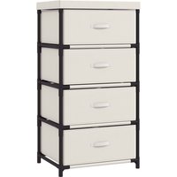 HOMCOM Kommode mit 4 Stoffschubladen, Schlafzimmerkommode, Stahlrahmen, Schneller Aufbau, Schubladenschrank für Wohnzimmer, Büro, Ankleidezimmer, Beige Aosom – Ansicht 1