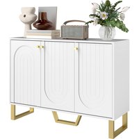 HOMCOM Buffet Wohnzimmer Aufbewahrungsmöbel im modernen Stil mit Schranktüren und verstellbarem Regal, TV-Möbel für 50-Zoll-Fernseher, Esszimmer- und Wohnzimmer – Ansicht 1