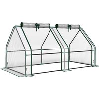 Outsunny Gewächshaus mit Reißverschlussfenster, winterfest Foliengewächshaus aus Stahl, Treibhaus für Balkon, Garten, 180 x 90 x 90 cm, Tomatenhaus für Tomaten, – Ansicht 1