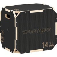 SPORTNOW Plyo-Box aus Holz 3-in-1, Plattform mit 3 verstellbaren Höhen 41/36/31 cm, Griffe, ohne Ecken, Sprung- und Krafttraining, für Zuhause, Fitnessstudio un – Ansicht 1
