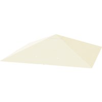 Outsunny Gartenpavillon-Dach 3x3 m mit 8 Entwässerungslöchern, Oxford 600D Gewebe, wasserdicht 370g/m², UV30+, Cremeweiß Aosom – Ansicht 1