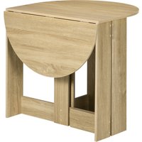 HOMCOM Klapptisch für Küche Esszimmer 2 Klappen - Ausziehtisch oval - in Eichenholz Aosom – Ansicht 1