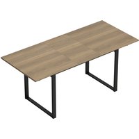 HOMCOM Esstisch Ausziehbar 140/180 x 80 cm Esszimmertisch für 6–8 Personen Rechteckiger Küchentisch mit Stahlgestell, Industrie-Design, Platzsparend, für Küche,