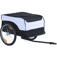 HOMCOM Handwagen 40 kg Belastbarkeit, faltbar, Weiß und Schwarz, Stahl und Oxford, 140x77x65cm für Garten und Transport Aosom.de – Ansicht 1