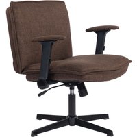 HOMCOM Bürostuhl Mit übereinandergeschlagenen Beinen, Schreibtischstuhl Mit Klappbaren Armlehnen, Extra Breiter Sitz, Ohne Räder, Höhenverstellbar, Drehbar, Nei – Ansicht 1