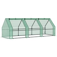 Outsunny Gewächshaus Treibhaus Tomatenhaus Frühbeet 270x90x90cm grün für Garten Balkon & Pflanzen Aosom.de – Ansicht 1
