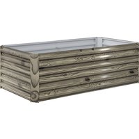 Outsunny Großer rechteckiger Pflanzkasten aus verzinktem Stahl für draußen, urbaner Gemüsegarten, großer Außentopf mit offenem Boden, witterungsbeständig, 180x9 – Ansicht 1