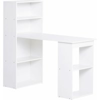 HOMCOM Schreibtisch Küchentisch mit Regal 120x55cm Computertisch Laptoptisch Arbeitstisch in Weiß für Büro & Home Office Aosom.de – Ansicht 1