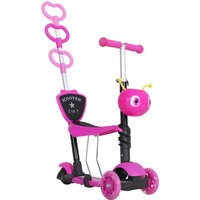 HOMCOM Scooter Tretroller Kinderroller höhenverstellbar mit Kickboard und Teleskoplenker in Rosa 62 x 25 x 72,5 cm für Spaß & Mobilität Aosom.de – Ansicht 1