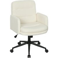 HOMCOM Schreibtischstuhl Homeoffice Stuhl mit Bouclé-Optik höhenverstellbar Bürostuhl mit Wippfunktion Drehstuhl bis 120 kg belastbar für Schlafzimmer, Arbeitsz – Ansicht 1