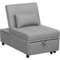 HOMCOM 3-in-1 Schlafsessel mit Bettfunktion, ausziehbares Schlafsofa, Schlafstuhl mit Seitentasche, Verstellbarer Rückenlehne, bis 150 kg belastbar, für Wohnzim – Ansicht 1