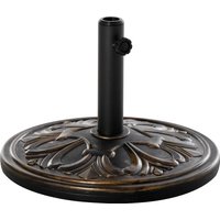 Outsunny Sonnenschirmständer 13 kg Schirmhalter für Schirme Ø35/Ø38/Ø48mm aus Kunststoff und Zement in Antik Bronze Ø48 x 34 cm Aosom.de – Ansicht 1