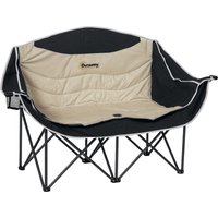 Outsunny Faltstuhl 2 Sitzer faltbar Campingstuhl mit Getränkehalter Tragetasche Outdoor Klappstuhl bis 250kg belastbar robust leicht gepolstert Angelstuhl Garte