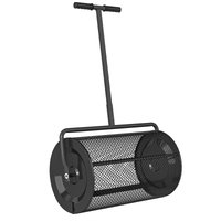 Outsunny Kompoststreuer 300L 61x40cm Düngerstreuer Rasen Garten Gartenstreuer mit T-Griff Mesh-Korb Metall Saatgutstreuer Torfmoosstreuer Rasenstreuer Rasenpfle – Ansicht 1