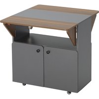 HOMCOM Esstisch Klappbarer Mobiler Küchentisch für 2-4 Personen, Klapptisch mit Rolle, Stauraum, Esszimmertisch für Kleine Räume, Esszimmer 70 x 83 x 75 cm, Hel – Ansicht 1